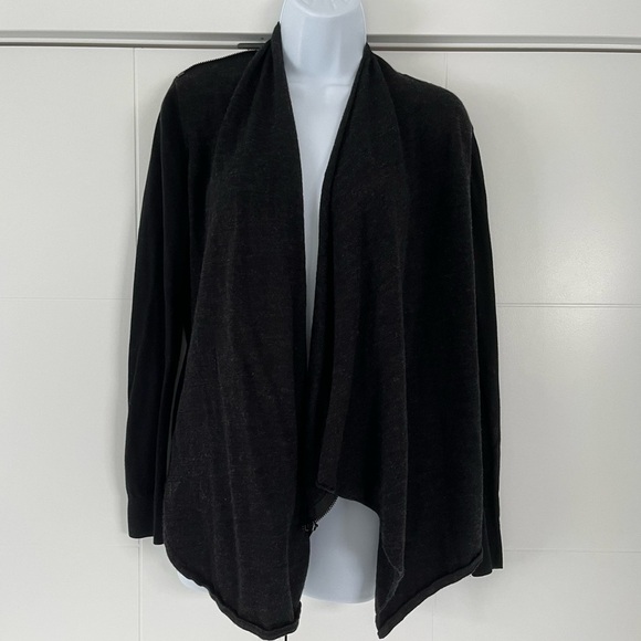 All Saints/ Drina Asymmetrical Cardigan/ Wool/ Shoulder zipper/ Size US 6 - Picture 5 of 14
